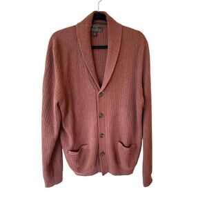 Jos A Bank Reserve Shawl Collar Cardigan Sweater Wool Rust Brown Women's Size XL
